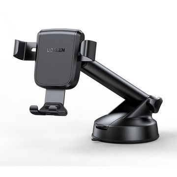 Ugreen Suport auto Ugreen Gravity, cu ventuza, rotire 360°, Negru