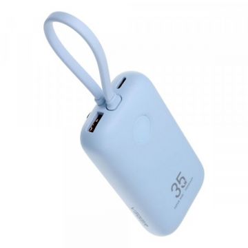 VEGER Baterie Externa Wireless Veger, 10000mAh, 35W, QC + PD, 1 x Lightning - 1 x USB-A - 1 x USB-C, Albastra