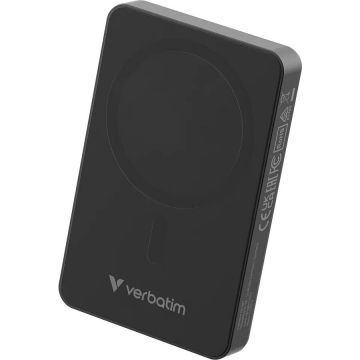 Verbatim Baterie externa Verbatim Charge'n Go Essentials Magnetic, Wireless, 10000mAh, Neagra