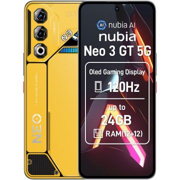 ZTE Telefon mobil ZTE Nubia Neo 3GT, Dual SIM, 12GB RAM, 256GB, 5G, 6.8 inch, 16MP, 50MP+2MP, 5000mAh, Yellow