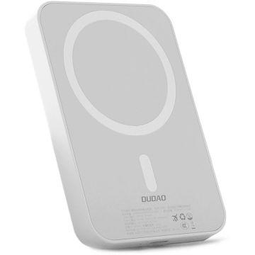 Acumulator extern K26S 5000mAh, 20W, USB-A, USB-C,  MagSafe, Alb