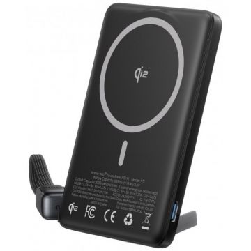 Acumulator Extern MagPro Slim 5KmAh   Qi2  1x USB-C Negru