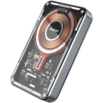 Acumulator extern TGK1 10000mAh, 20W, USB-C, USB, Wireless, Negru Acumulator extern TGK1 10000mAh, 20W, USB-C, USB, Wireless, Negru