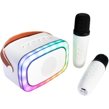 Boxa Portabila Karaoke cu 2 Microfoane Functie BT/USB/TWS