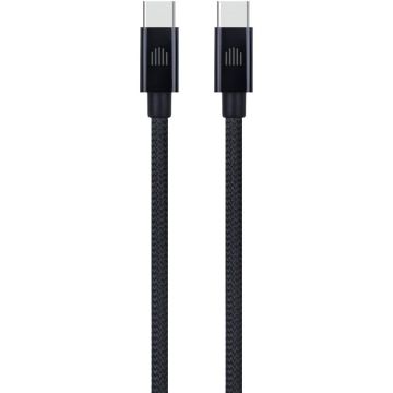 Cablu Date USB-C to USB-C Nylon Textil 0.25m Negru