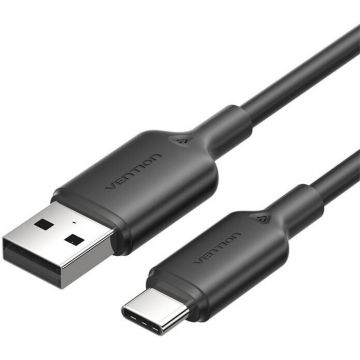 Cablu de date CTQBF, USB/USB-C, 3A, 1m, Negru