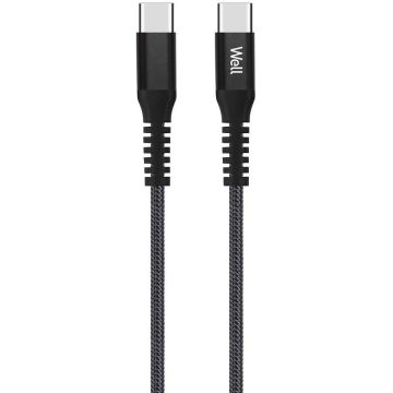 Cablu de Date si Incarcare USB-C la USB-C 1m 20V/3A 60W Negru