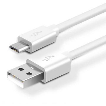 Cablu de Date si Incarcare USB la MicroUSB 2A 1m Alb