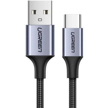 Cablu de date US288, USB/USB-C, 3A, 2m, Gri