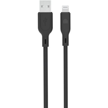 Cablu de Date USB-A to Lightning Silicon 1.25m Negru