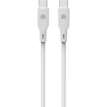 Cablu de Date USB-C la USB-C Silicon 1.25m Alb