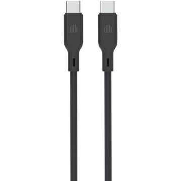 Cablu de Date USB-C to USB-C Silicon 1.25m Negru