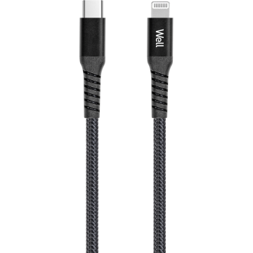 Cablu USB-C - Lightning 1m Black