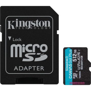 Card Canvas Go! Plus 512 GB microSDXC memory card, black, UHS-I U3, Class 10, V30, A2