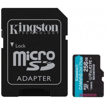 Card microSDXC Canvas Go! Plus Gen4 256GB A2 U3 V30 + Adaptor