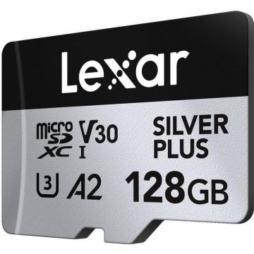Card microSDXC Professional SILVER Plus UHS-I A2 V30 U3 4K 128GB