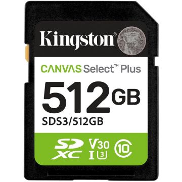 Card Technology 512GB SDXC Canvas Select Plus Gen3 150MB/s C10 UHS-I U3 V30