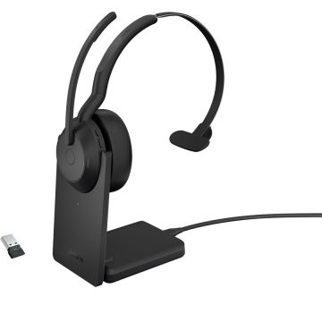 Casti Evolve2 55 Link380 390 Uc Mono Stand Negru