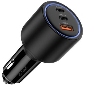 Incarcator CC04, USB si 2x USB-C, PD 130W, Negru