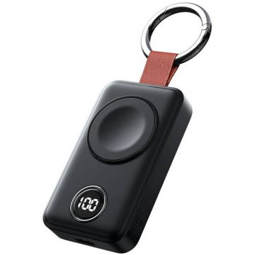 Incarcator JR-WQW01 compatibil cu Apple Watch, 2000 mAh, 3W, Display, USB-C, Negru Incarcator JR-WQW01 compatibil cu Apple Watch, 2000 mAh, 3W, Display, USB-C, Negru