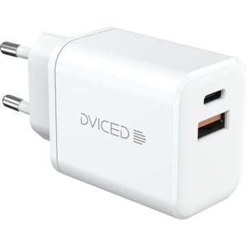 Incarcator Retea 35W GaN 1 USB-A 1 USB-C EU cu Cablu Alb Incarcator Retea 35W GaN 1 USB-A 1 USB-C EU cu Cablu Alb