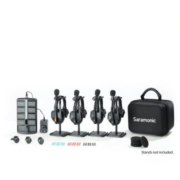 Sistem Intercom Wireless pentru 4 Persoane WiTalk9 WT4S Full-Duplex 1.9GHz Casti Single-ear Negru