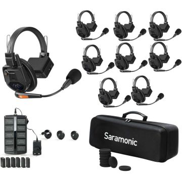 Sistem Intercom Wireless pentru 8 Persoane WiTalk WT8S Full-Duplex 1.9GHz Casti Single-ear Negru