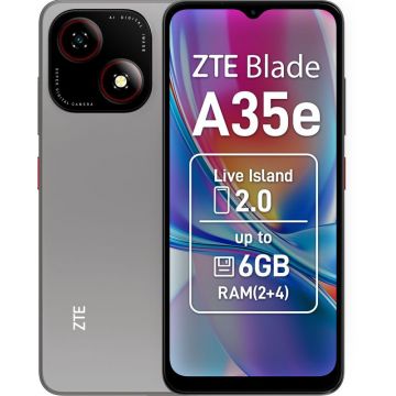 Smartphone ZTE Blade A35e, 64GB, 6GB RAM (2GB + 4GB extensibili), Dual SIM, 4G, Baterie 5000 mAh, Silver Gray Smartphone ZTE Blade A35e, 64GB, 6GB RAM (2GB + 4GB extensibili), Dual SIM, 4G, Baterie 5000 mAh, Silver Gray