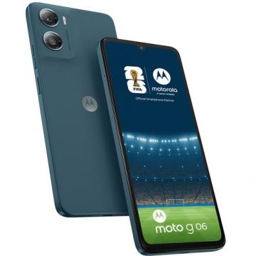 Telefon Mobil Motorola Moto G06, Procesor Mediatek Helio G81 Ultra Octa-Core, IPS LCD Touchscreen 6.88inch, 4GB RAM, 256GB Flash, Camera 50 MP, Wi-Fi, 4G, Dual Sim, Android (Albastru)