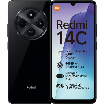 Telefon mobil Redmi 14C 256GB 8GB RAM Dual Sim 4G Midnight Black Telefon mobil Redmi 14C 256GB 8GB RAM Dual Sim 4G Midnight Black