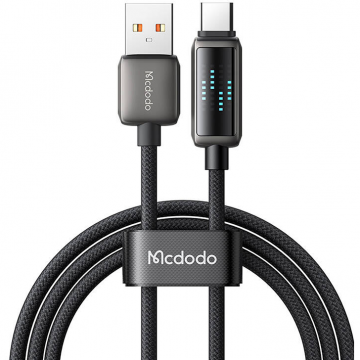 Cablu Date CA-2350 USB-A   USB-C 6A LED 1.2m Negru
