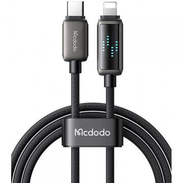 Cablu Date CA-2630  USB-C  Lightning 36W LED  1.2m Negru