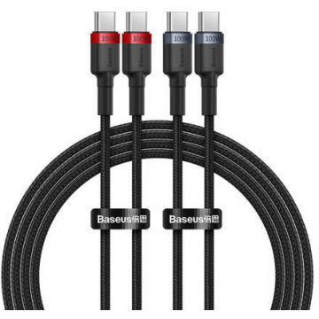 Cablu Date Cafule USB-C - USB-C 100W 2m 2psc Negru
