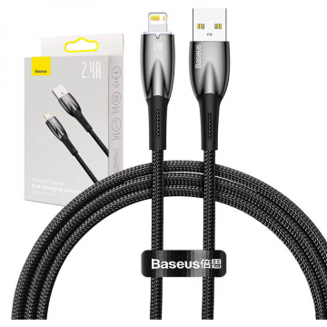 Cablu Date Glimmer Series  USB  Lightning   2.4A 1m  Negru