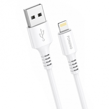Cablu Date Model x85   USB A Lightning     3A Quick Charge  1m  Alb