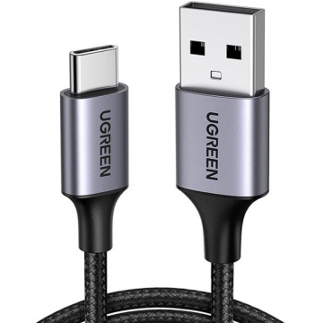 Cablu Date USB-A 2.0 to USB-C  Nickel  Aluminiu Braid 2m  Negru