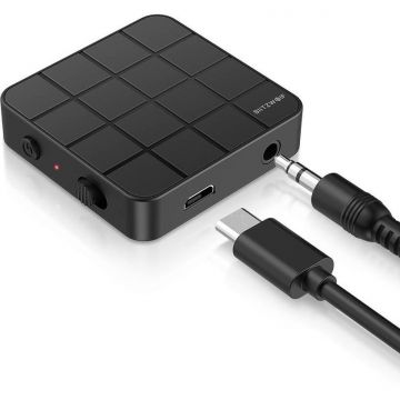 Cablu de date BW-BL2, AUX, 200 mAh, Bluetooth 5.0, Negru