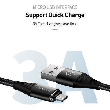 Cablu de date CA-6520 Storm Series Magnetic MicroUSB Quick Charger Black 4.0 1.2m