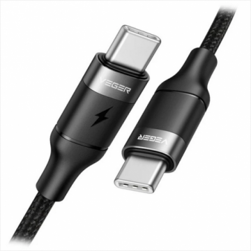 Cablu de Date / Incarcare CC02 USB-C la USB-C PD100W Fast Charge Lungime 1.5M Negru