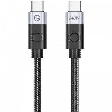 Cablu de Date / Incarcare CC240-40-10-BK-BP USB-C la USB-C 240W Lungime 1M Negru