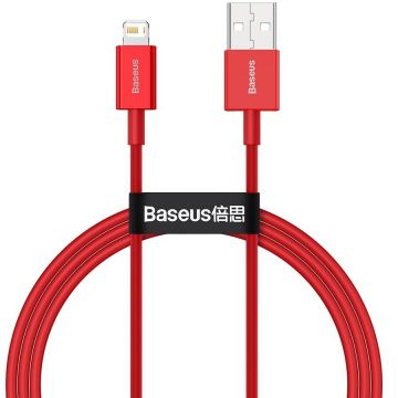 Cablu de date Superior, USB/Lightning, 2.4A, 1m, Rosu