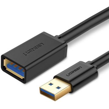 Cablu de date US129, USB mama - USB tata, 5Gbps, 2m, Negru