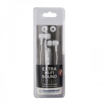 Casti Audio Mobile EH162W Stereo cu Microfon Alb