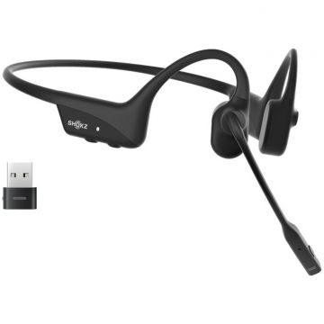 Casti OpenComm2 UC 2025 Upgrade Wireless Bluetooth Bone Conduction Negru