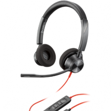 Casti Poly Blackwire 3320 Stereo USB-C +USB-C/A Adapter