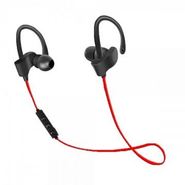 Casti Wireless Sport EH188R Bluetooth cu Microfon Negru/Rosu