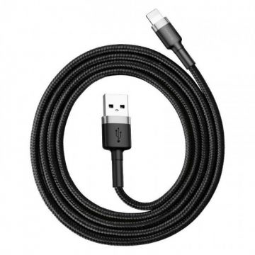 Cablu Date Cafule USB - Lightning 2.4A 0.5m Negru