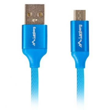 Cablu Date/Incarcare USB-A Micro USB-B Plastic 1m Albastru