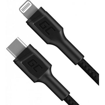 Cablu Date/Incarcare USB-C - Lightning 1.0m Negru