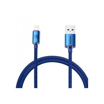 Cablu Date/Incarcare USB  Lightning 2.4A 1.2m Albastru